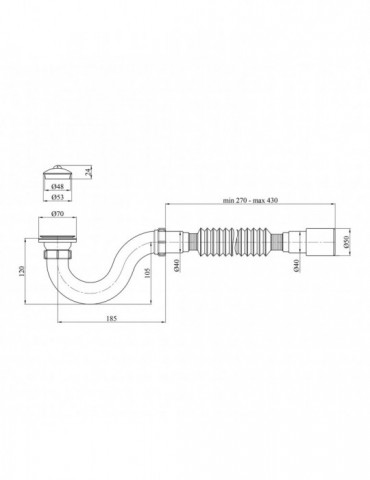 Сифон для душового піддона Kroner KRP - ST01 1 1/2"х40/50 мм прямоточний | купити | SilverGoose.com.ua.com.ua