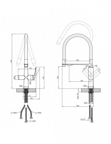 Змішувач для кухні Kroner KRP Graz - GRP03815 | купити | SilverGoose.com.ua.com.ua
