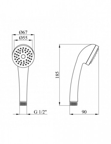 Лійка для ручного душу Kroner KRM - C715 | купити | SilverGoose.com.ua.com.ua