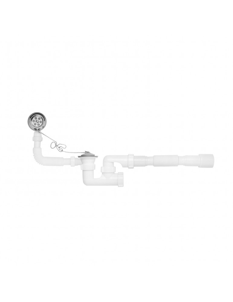Сифон для ванни Kroner KRP - BS03 1 1/2"х40/50 мм з переливом та ревізією | купити | SilverGoose.com.ua.com.ua