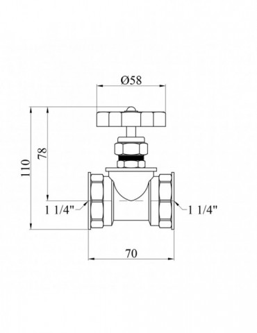 Вентиль запірний з накидною гайкою LexLine 1 1/4" ВВ PN16 латунний УК1123-ВГ | купити | SilverGoose.com.ua.com.ua