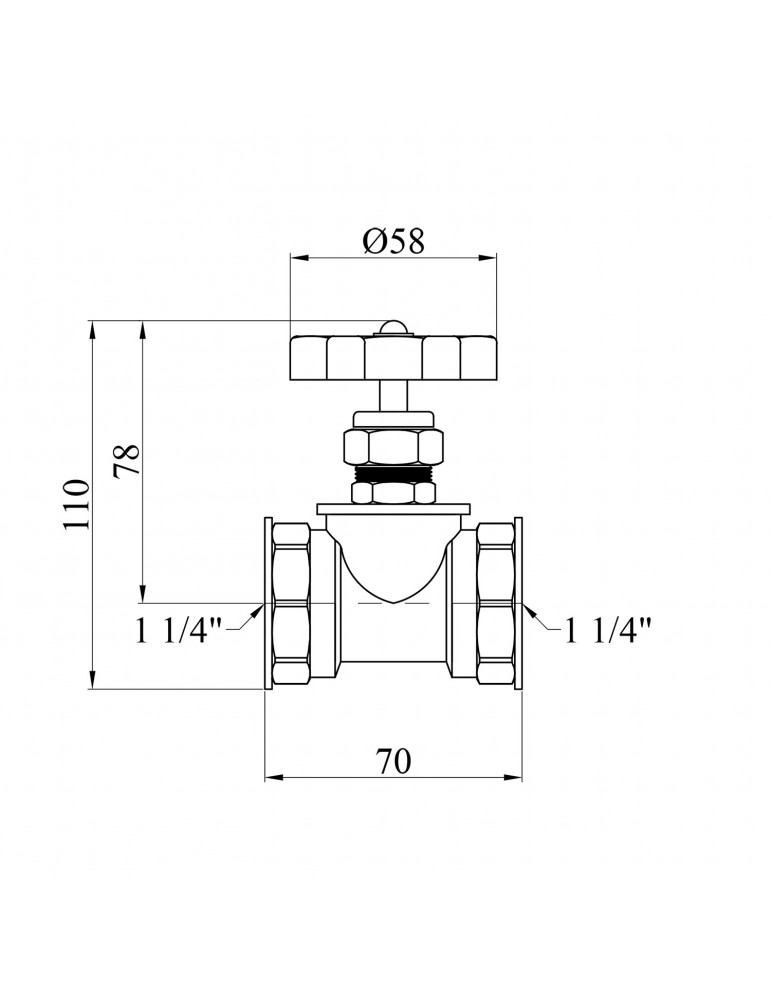 Вентиль запірний з накидною гайкою LexLine 1 1/4" ВВ PN16 латунний УК1123-ВГ | купити | SilverGoose.com.ua.com.ua