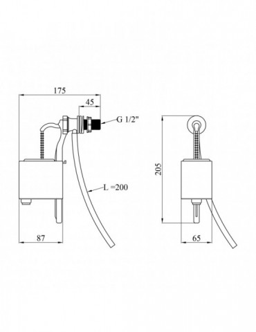 Наливний клапан для бачка унітаза Kroner KRP - SV54 з боковим підведенням 1/2" | купити | SilverGoose.com.ua.com.ua