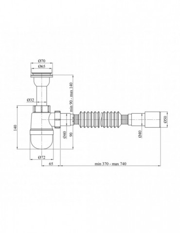 Сифон для раковини Kroner KRP - TB06 1 1/4"х40/50 мм | купити | SilverGoose.com.ua.com.ua