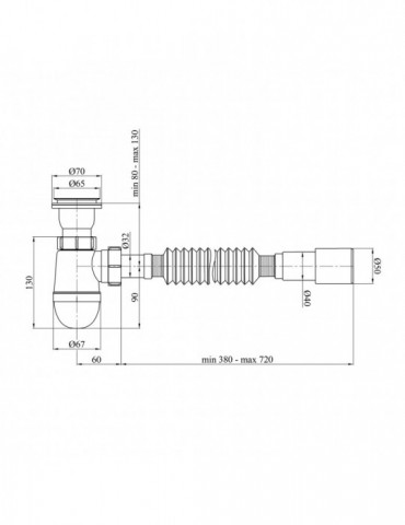 Сифон для кухонної мийки Kroner KRP - TW01 1 1/2"х40/50 мм | купити | SilverGoose.com.ua.com.ua