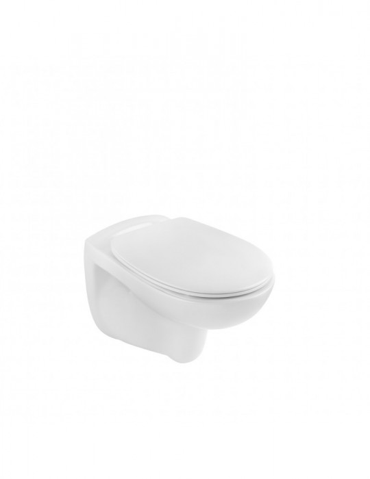 Унітаз підвісний Kroner KRP - A534UF Rimless 410х355х555 мм, сидіння Slim Duroplast / Soft-close / Quick relase | купити | Silve