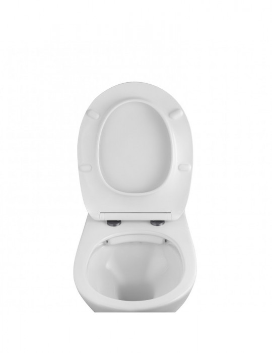 Унітаз підвісний Kroner KRP - A534UF Rimless 410х355х555 мм, сидіння Slim Duroplast / Soft-close / Quick relase | купити | Silve