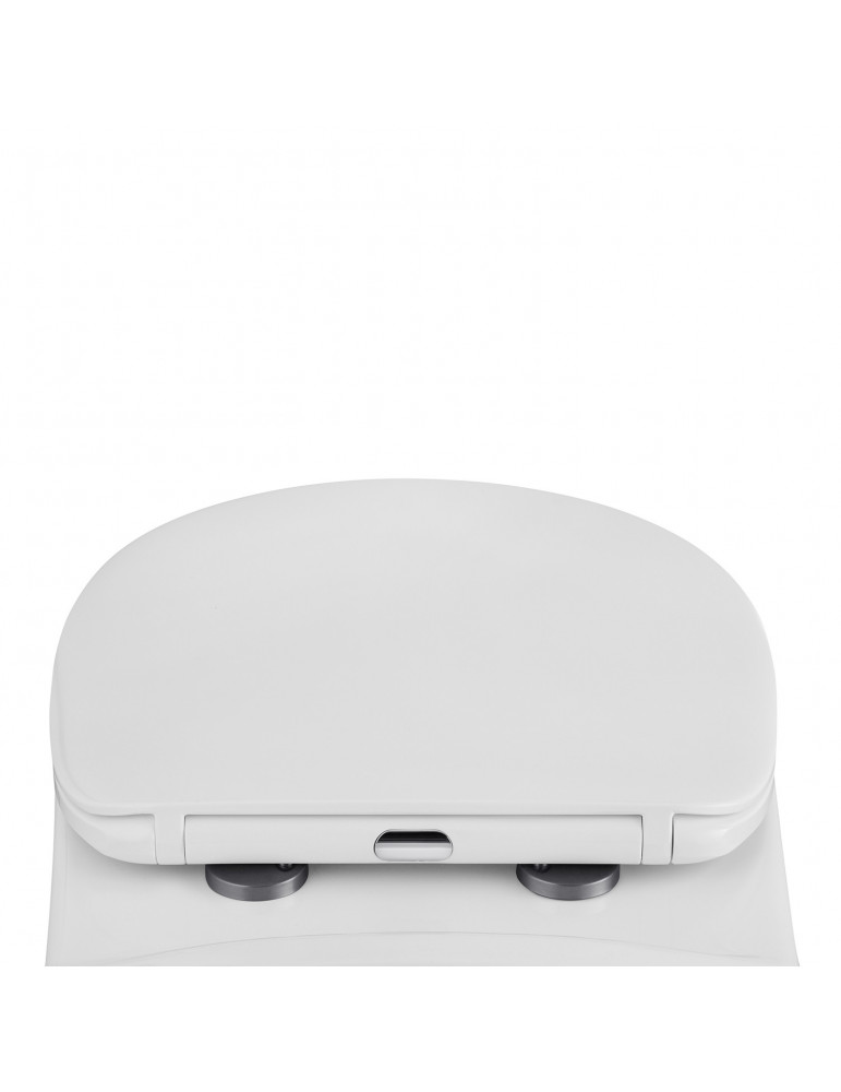 Унітаз підвісний Kroner KRP - A534UF Rimless 410х355х555 мм, сидіння Slim Duroplast / Soft-close / Quick relase | купити | Silve