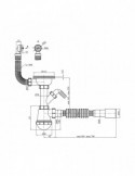 Сифон для кухонної мийки Kroner KRP - KS02R-1 3 1/2"х40/50 мм з відводом для пральної машини, з круглим переливом | купити | Sil