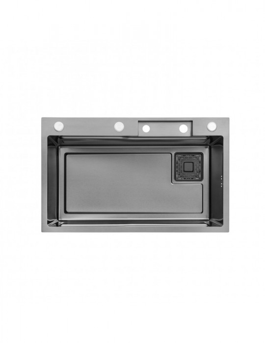 Кухонна мийка Kroner KRP Schwarze - SET7546HM PVD (3.0/0.7 мм) | купити | SilverGoose.com.ua.com.ua