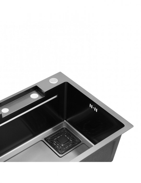 Кухонна мийка Kroner KRP Schwarze - SET7546HM PVD (3.0/0.7 мм) | купити | SilverGoose.com.ua.com.ua