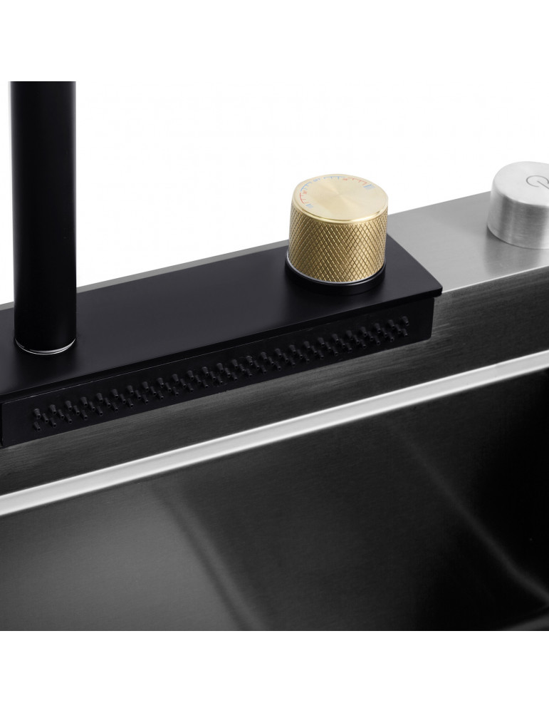 Кухонна мийка Kroner KRP Schwarze - SET7546HM PVD (3.0/0.7 мм) | купити | SilverGoose.com.ua.com.ua