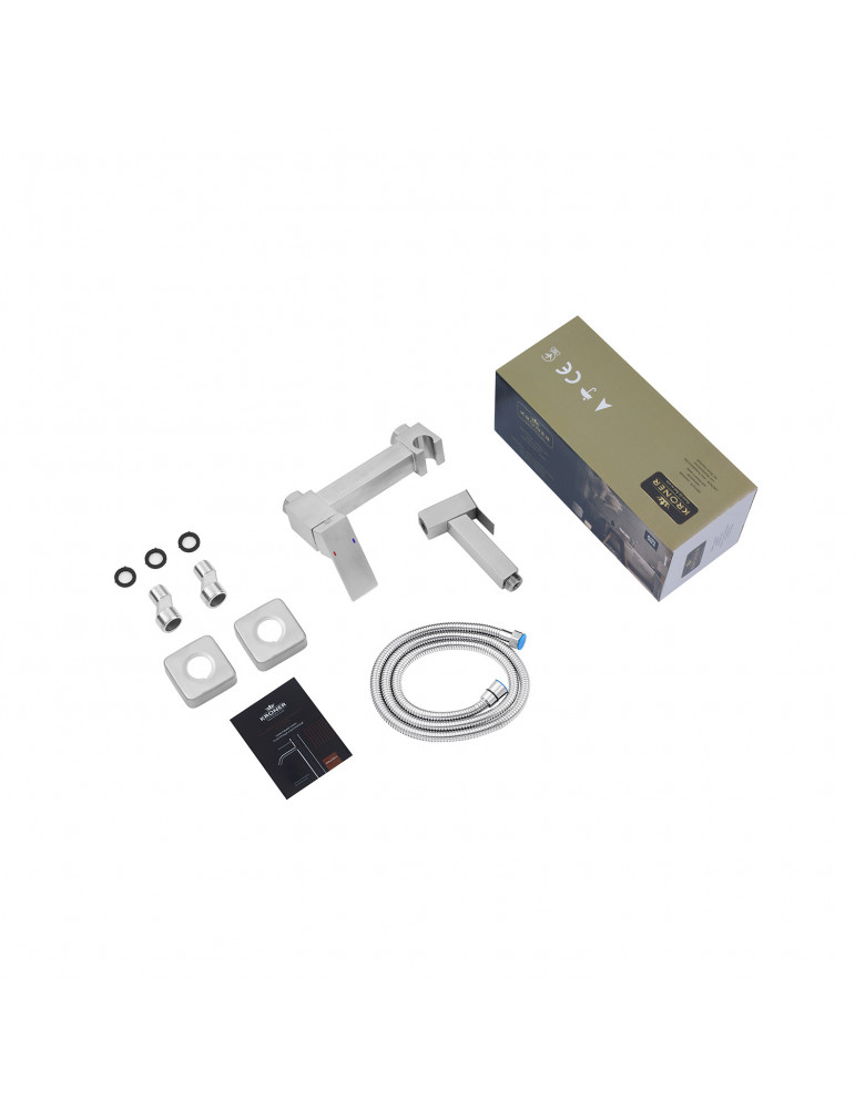 Набір для гігієнічного душу зі змішувачем Kroner KRP Edelstahl Kubus - ESG052 | купити | SilverGoose.com.ua.com.ua