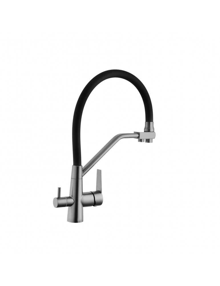 Змішувач для кухні з підключенням до фільтра Kroner KRP Edelstahl Klassisch - PVD03817BLK | купити | SilverGoose.com.ua.com.ua