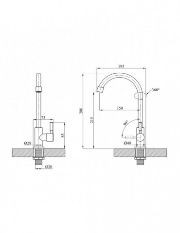 Кран на одну воду Kroner KRP Edelstahl Klassisch - SCH098PVD | купити | SilverGoose.com.ua.com.ua