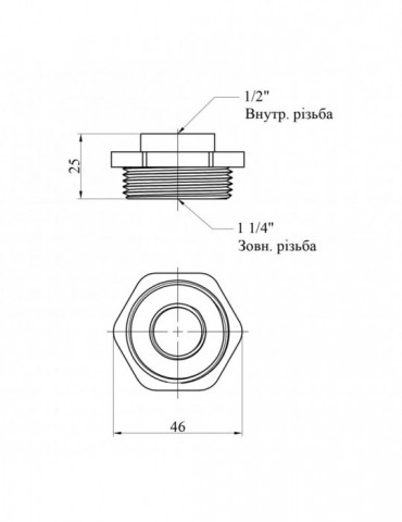 Футорка Nikiforov 1 1/4"х1/2" ЗВ латунна | купити | SilverGoose.com.ua.com.ua