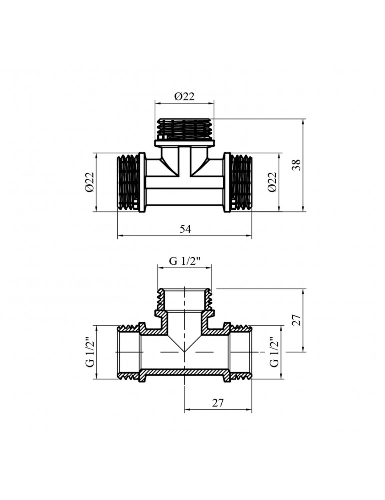 Трійник Nikiforov 1/2" ЗЗЗ нікель | купити | SilverGoose.com.ua.com.ua