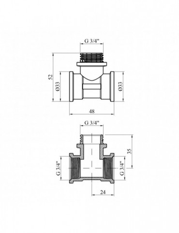 Трійник Nikiforov 3/4" ВЗВ нікель | купити | SilverGoose.com.ua.com.ua