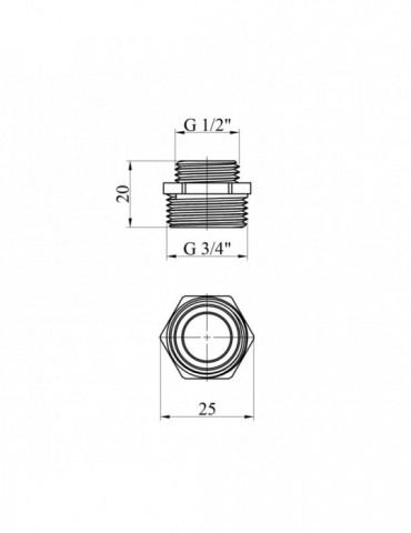 Ніпель перехідний Nikiforov 1/2"х3/4" ЗЗ нікель | купити | SilverGoose.com.ua.com.ua