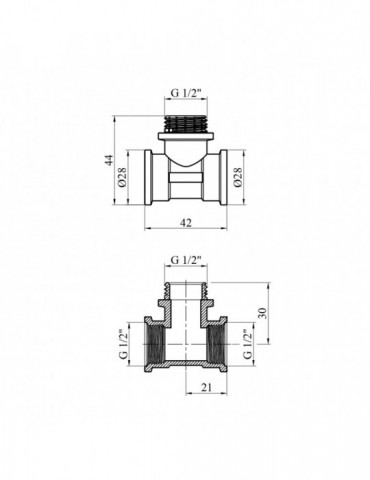 Трійник Nikiforov 1/2" ВЗВ нікель | купити | SilverGoose.com.ua.com.ua