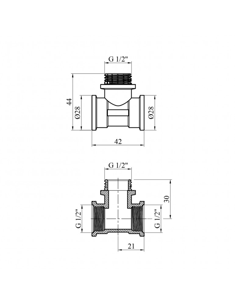 Трійник Nikiforov 1/2" ВЗВ нікель | купити | SilverGoose.com.ua.com.ua