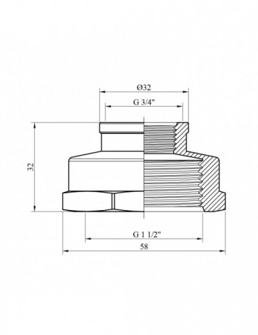 Муфта перехідна Nikiforov 3/4"х1 1/2" ВВ нікель | купити | SilverGoose.com.ua.com.ua