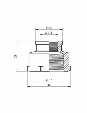 Муфта перехідна Nikiforov 1/2"x1" ВВ нікель | купити | SilverGoose.com.ua.com.ua