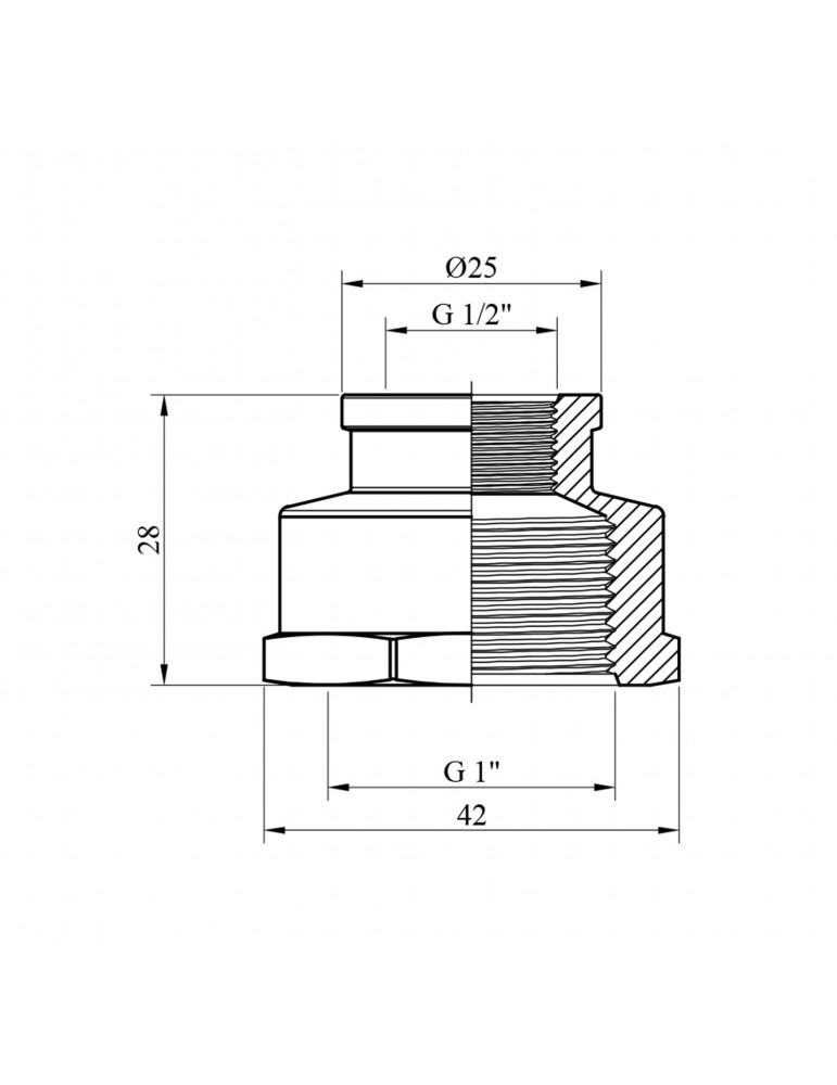 Муфта перехідна Nikiforov 1/2"x1" ВВ нікель | купити | SilverGoose.com.ua.com.ua