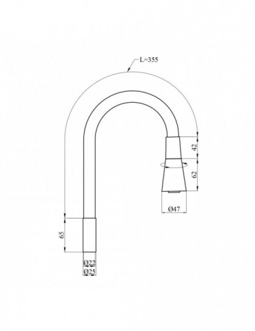 Вилив для змішувача гнучкий Kroner KRP - C803WHI | купити | SilverGoose.com.ua.com.ua
