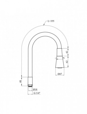 Вилив для змішувача гнучкий Kroner KRM - C8031RED | купити | SilverGoose.com.ua.com.ua
