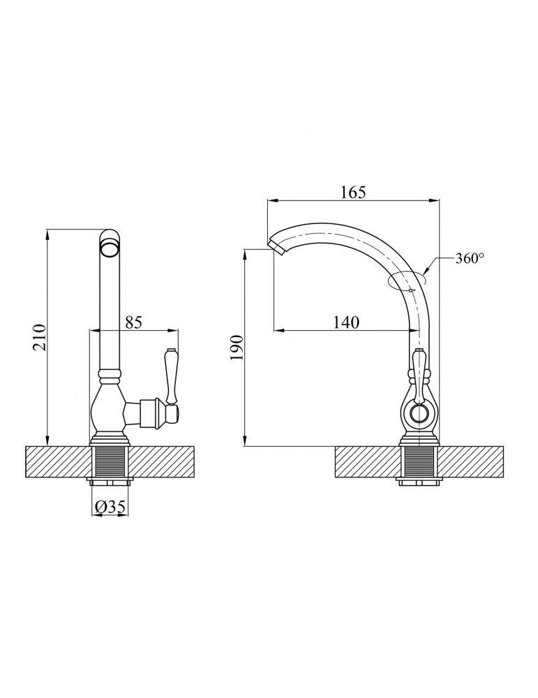 Кран на одну воду Agua Toledo - C092 | купити | SilverGoose.com.ua.com.ua