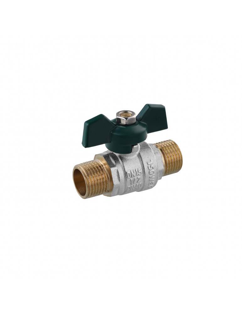Кран кульовий STA "LB" 1/2" ЗЗ PN40 зелений метелик, нікель | купити | SilverGoose.com.ua.com.ua