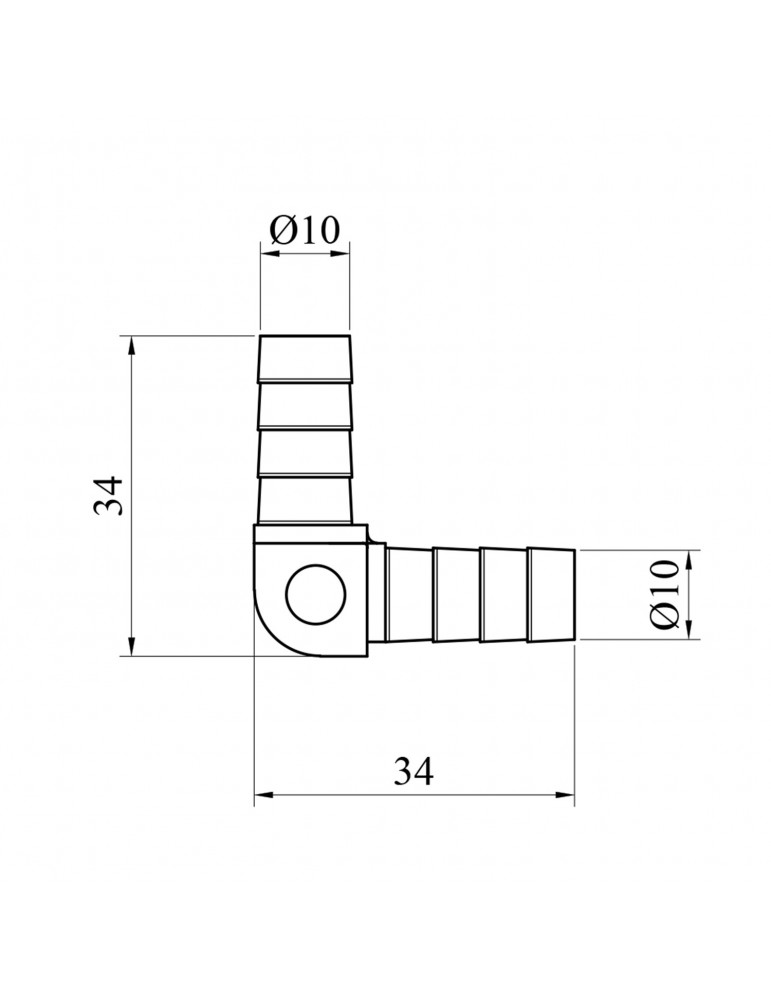 Кутник з'єднувальний LexLine D10 латунний УК1691 | купити | SilverGoose.com.ua.com.ua