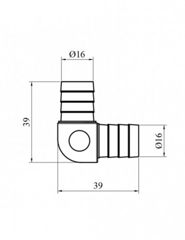 Кутник з'єднувальний LexLine D16 латунний УК1694 | купити | SilverGoose.com.ua.com.ua