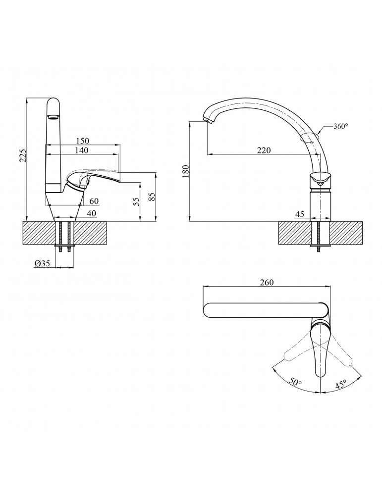 Змішувач для кухні Agua Leon - C032 | купити | SilverGoose.com.ua.com.ua