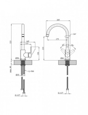 Змішувач для кухні Kroner KRP Hagen - C030 | купити | SilverGoose.com.ua.com.ua
