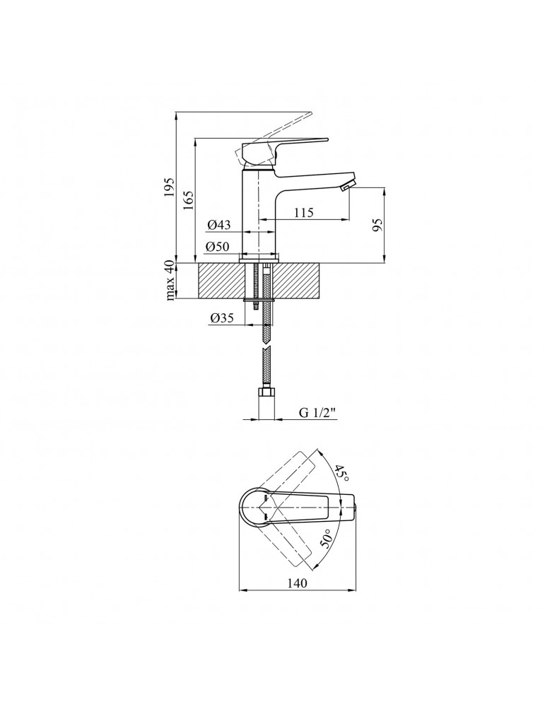 Змішувач для раковини Kroner KRP Hagen - C010 | купити | SilverGoose.com.ua.com.ua