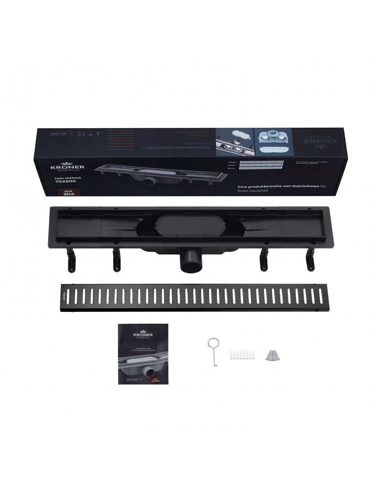 Трап лінійний Kroner KRP Harz SCH60 Sektion Schwarz | купити | SilverGoose.com.ua.com.ua