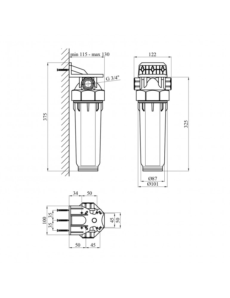 Фільтр магістральний в зборі Baux 3/4" | купити | SilverGoose.com.ua.com.ua