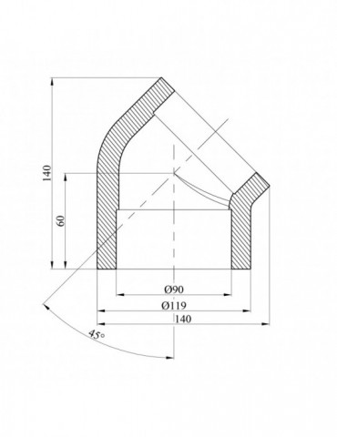 Коліно 45° PPR Rozma 90 мм | купити | SilverGoose.com.ua.com.ua
