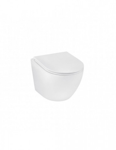 Унітаз підвісний Kroner Harz WHI493736 RIMLESS безобідковий з сидінням Slim Duroplast / Soft-close / Quick relase
