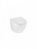 Унітаз підвісний Kroner Harz WHI493736 RIMLESS безобідковий з сидінням Slim Duroplast / Soft-close / Quick relase