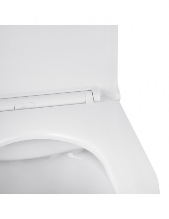 Унітаз підвісний Kroner Harz WHI493736 RIMLESS безобідковий з сидінням Slim Duroplast / Soft-close / Quick relase | купити | Sil