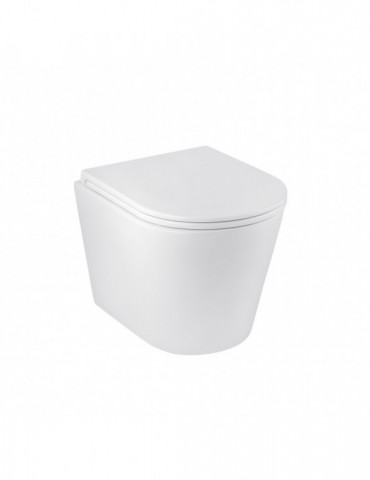 Унітаз підвісний Kroner Armada WHI513636 RIMLESS безобідковий з сидінням Slim Duroplast / Soft-close / Quick relase