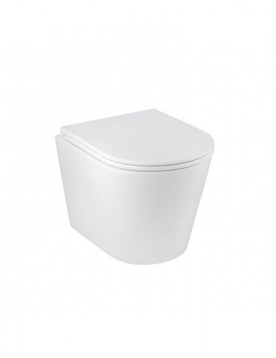 Унітаз підвісний Kroner Armada WHI513636 RIMLESS безобідковий з сидінням Slim Duroplast / Soft-close / Quick relase | купити | S