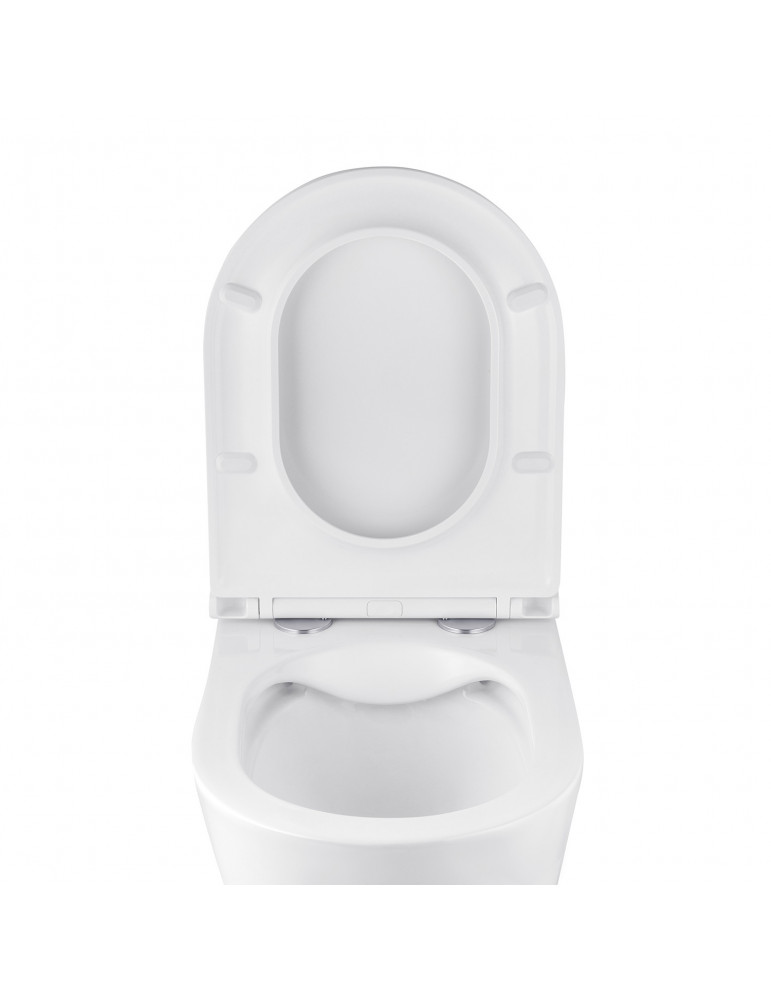 Унітаз підвісний Kroner Armada WHI513636 RIMLESS безобідковий з сидінням Slim Duroplast / Soft-close / Quick relase | купити | S