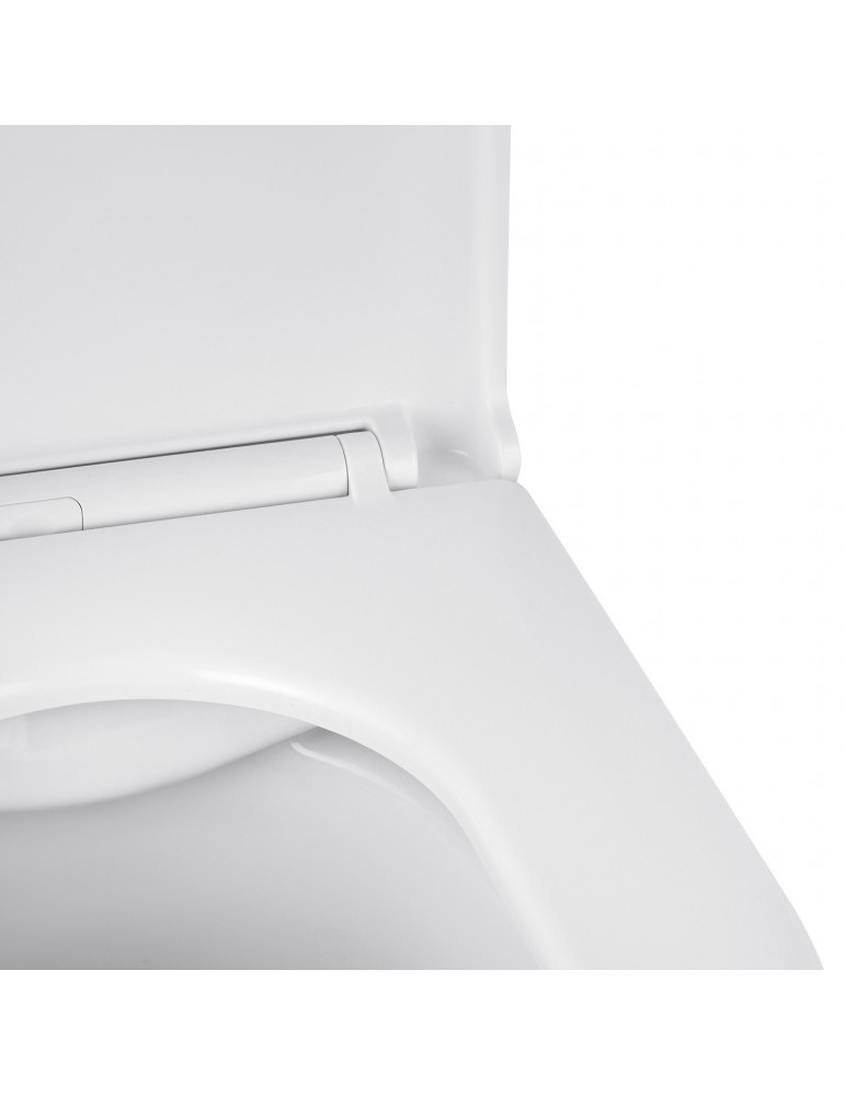 Унітаз підвісний Kroner Armada WHI513636 RIMLESS безобідковий з сидінням Slim Duroplast / Soft-close / Quick relase | купити | S