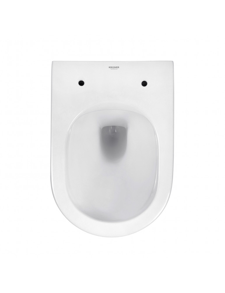 Унітаз підвісний Kroner Armada WHI513636 RIMLESS безобідковий з сидінням Slim Duroplast / Soft-close / Quick relase | купити | S