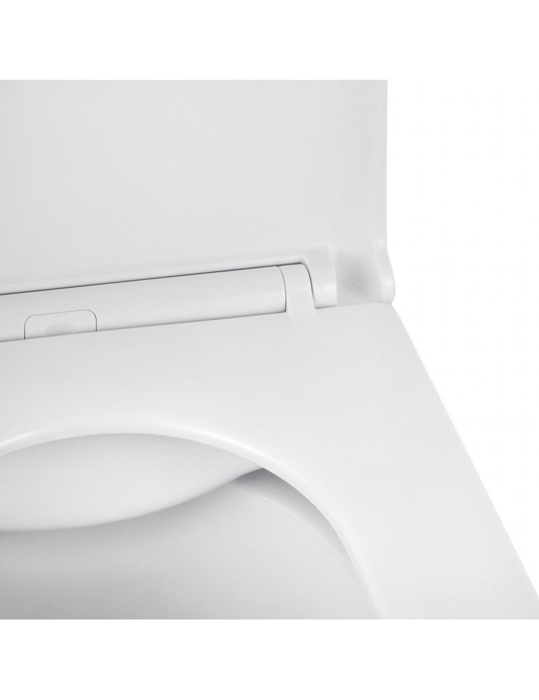Унітаз підвісний Kroner Eifel WHI493436 RIMLESS безобідковий з сидінням Slim Duroplast / Soft-close / Quick relase | купити | Si