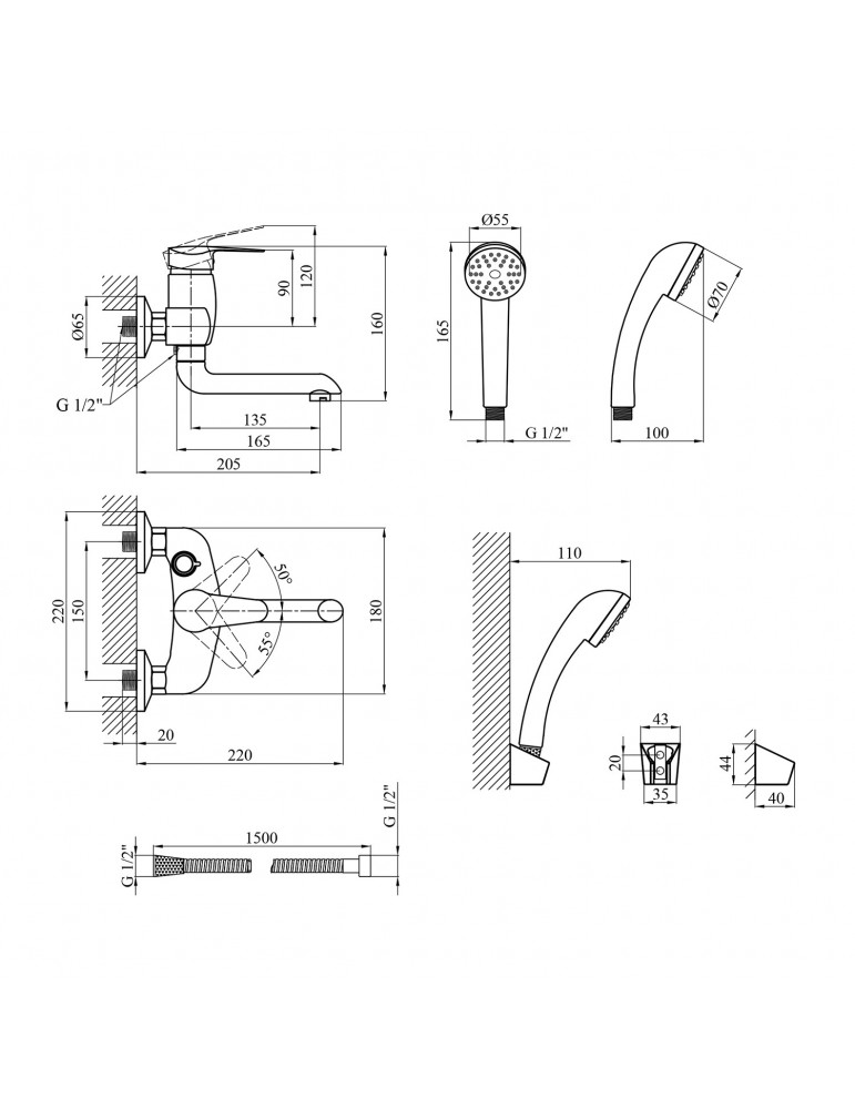 Змішувач для ванни Agua Sevilla - C061 | купити | SilverGoose.com.ua.com.ua